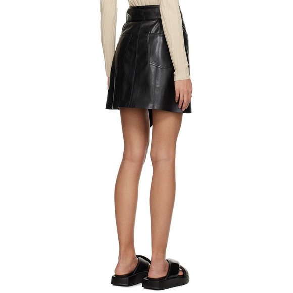NANUSHKA Black Meda Vegan Leather Miniskirt Women's‎ Size XS - Picture 2 of 12